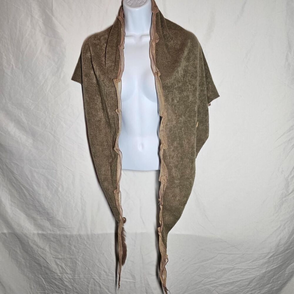 vintage y2k tan whimsigoth fairy grunge shawl scarf